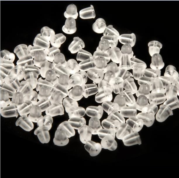 Soft Clear Silicone Earring Backings (300 Pack) - Perfect for Fish Hook Studs
