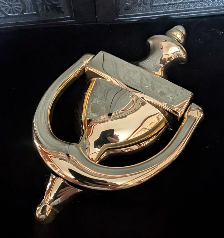 NEW Vintage BALDWIN Solid Brass Door Knocker  No. 0102-030 w Original Hardware