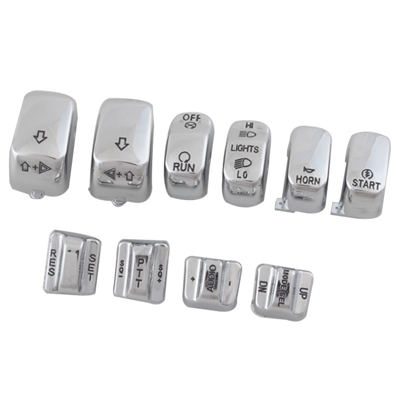 Chrome Hand Control Switch Housing Button Caps For Harley Electra Glide 96-13