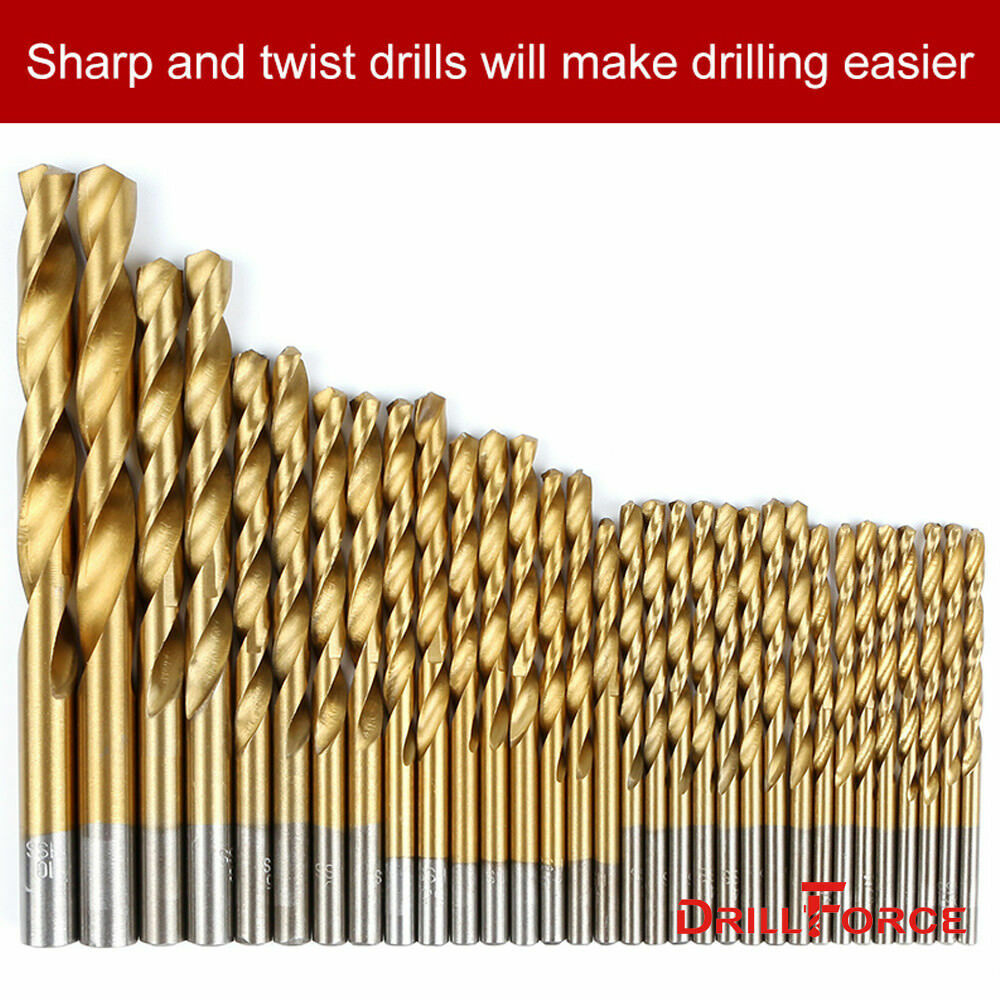Drillforce 99PCS Drill Bit Set 1/16"-3/8" HSS Titanium Multi Bits Metal Tools