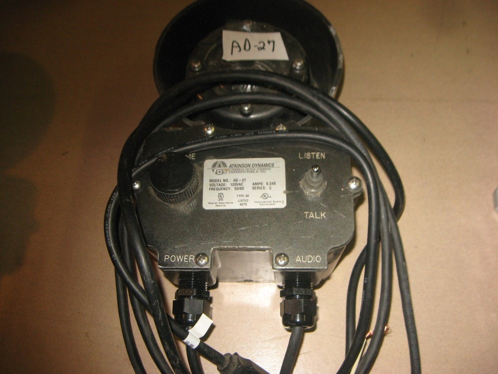 ATKINSON DYNAMICS INDUSTRIAL INTERCOM MODEL AD-27 SERIES 'C' #1