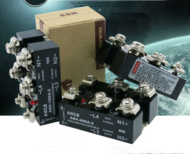 3-32VDC two-phase normally open horizontal solid state relay ASH-40DA-2 DC-AC