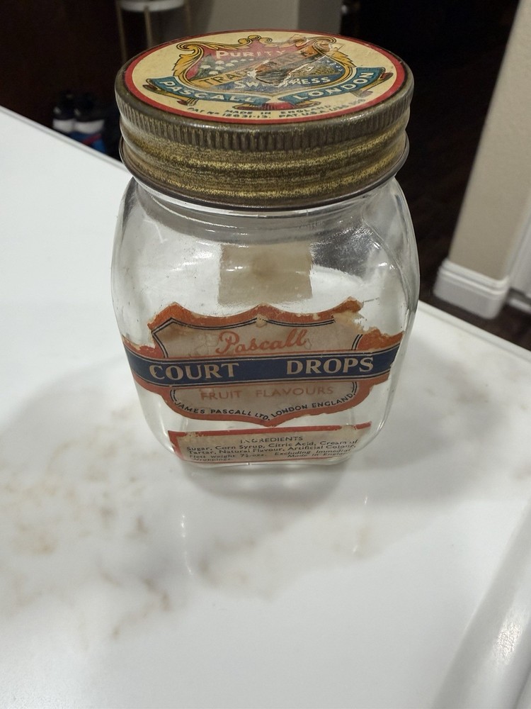 VINTAGE JAMES PASCALL GLASS JAR