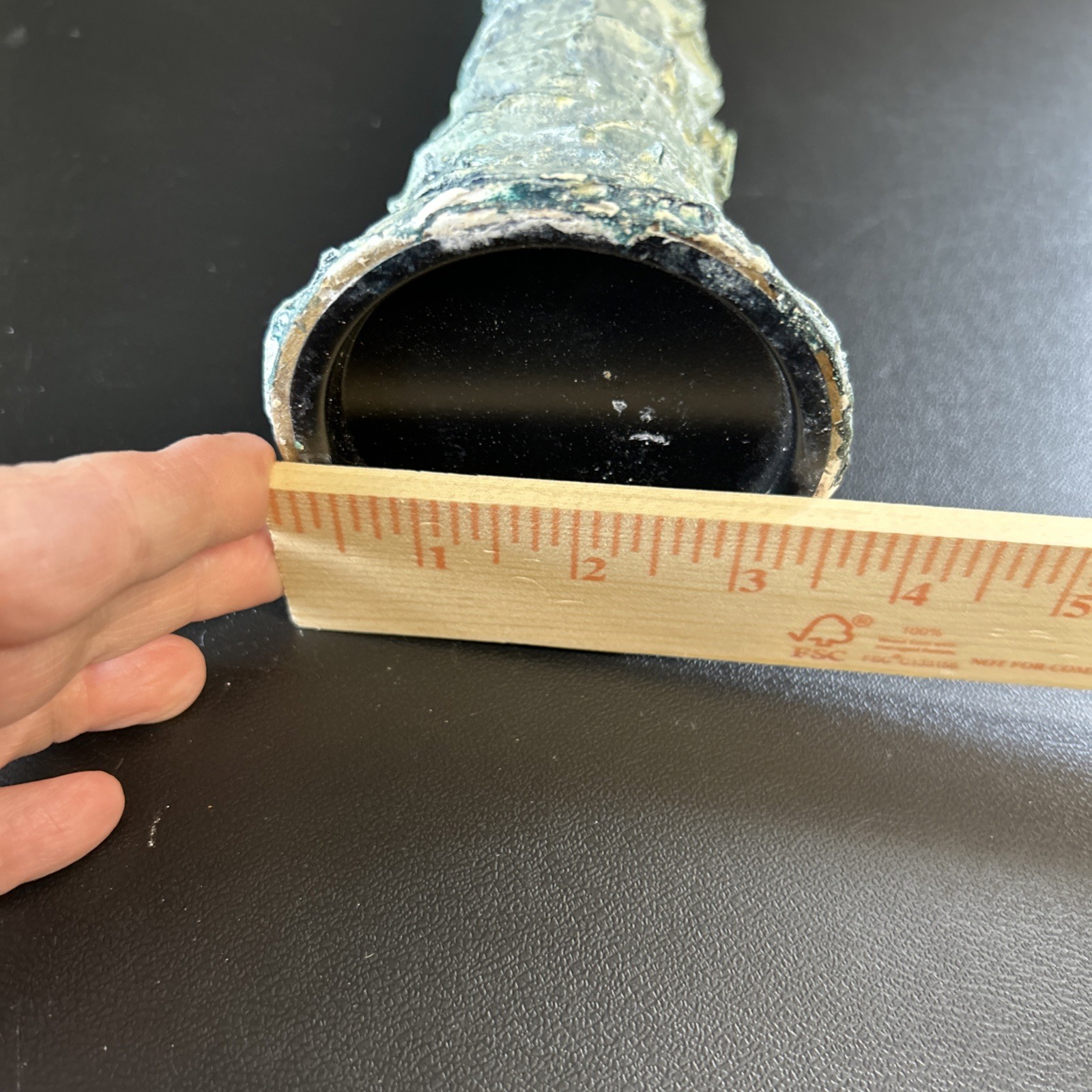 Upcycled Tall Vase Grunge Moody Textured Painted White Waxed Resin Blend 15”