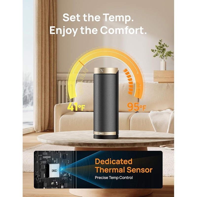 1500W Ceramic Tower Heater W/ Oscillation Timer Remote Control Energy Efficient