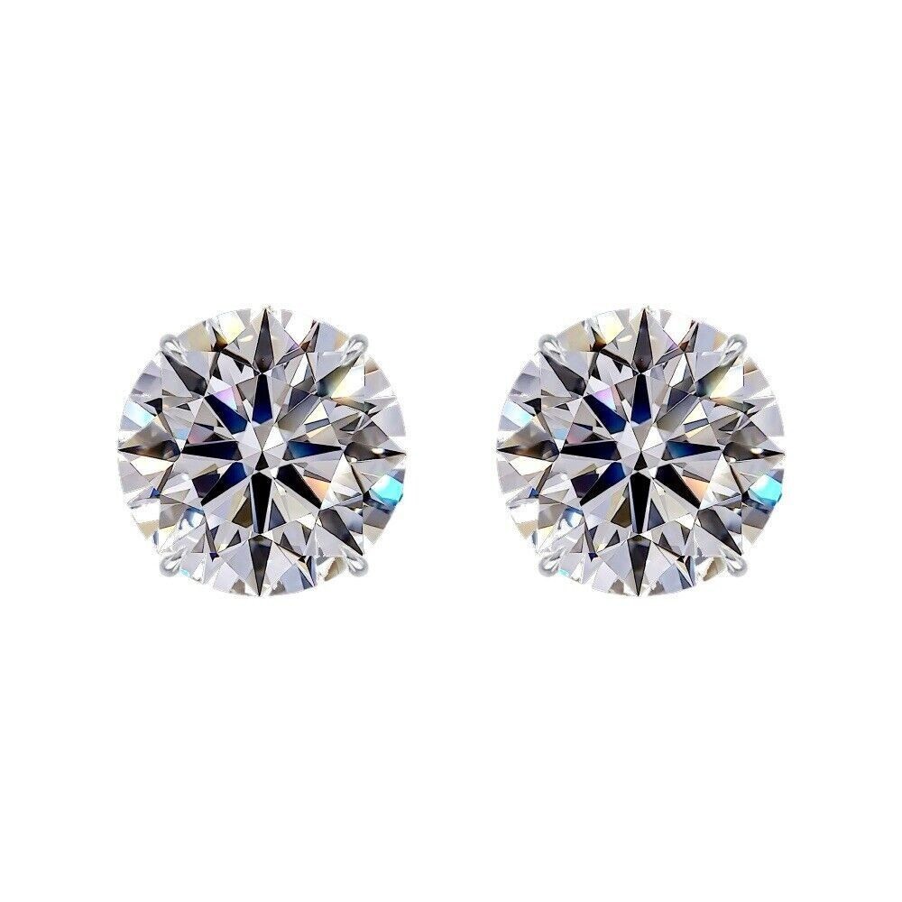 1.75 Ct Round Cut Diamond Stud Earrings 14K White Gold Natural Mined screwback