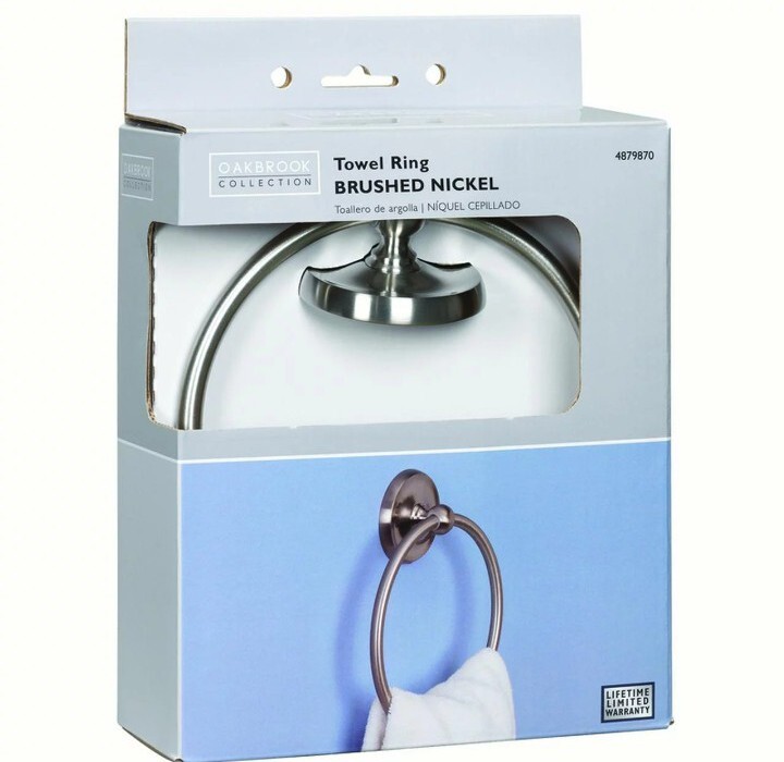 Oakbrook Collection Polished Chrome Towel Ring