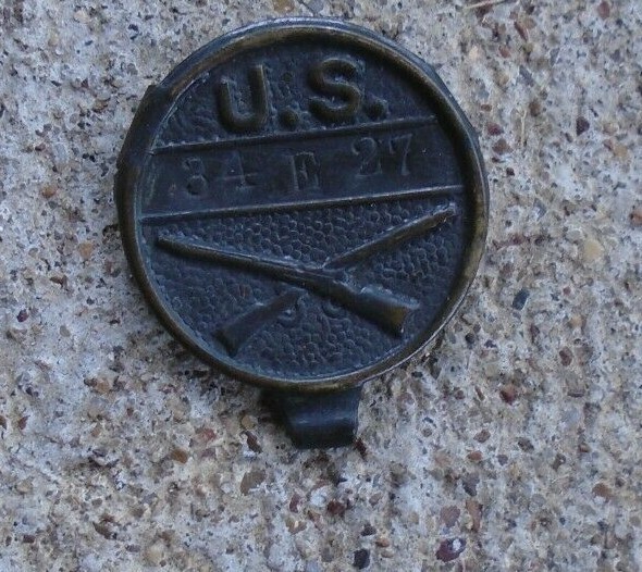 US Army infantry marking tag, marked 34 E 27