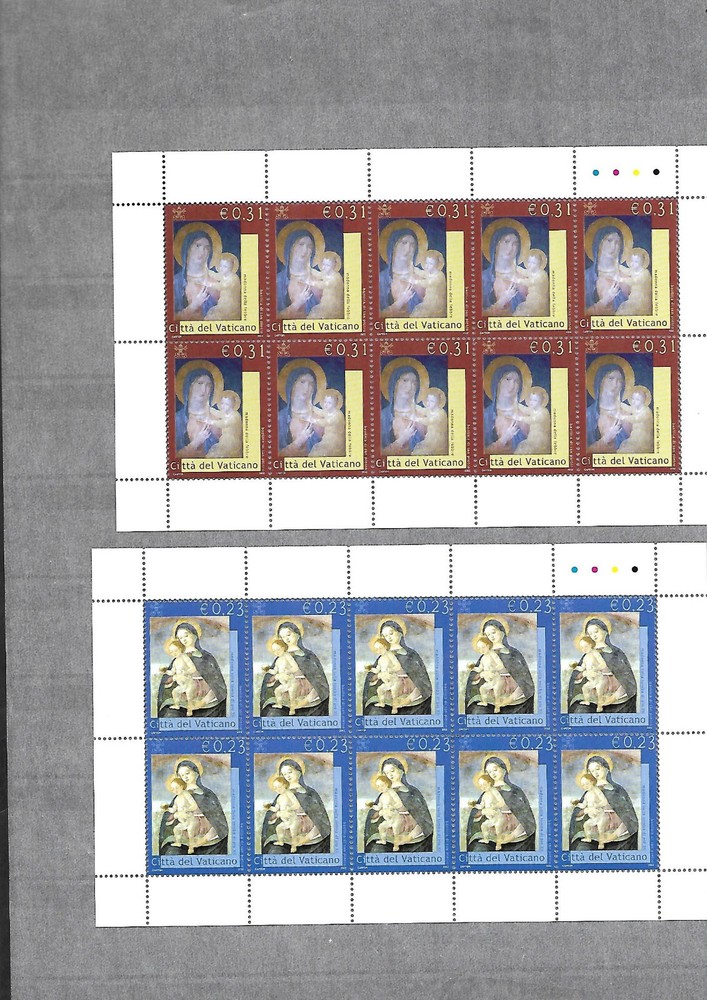 (FS370) Vatican 2002 Our Lady Full Sheets MNH