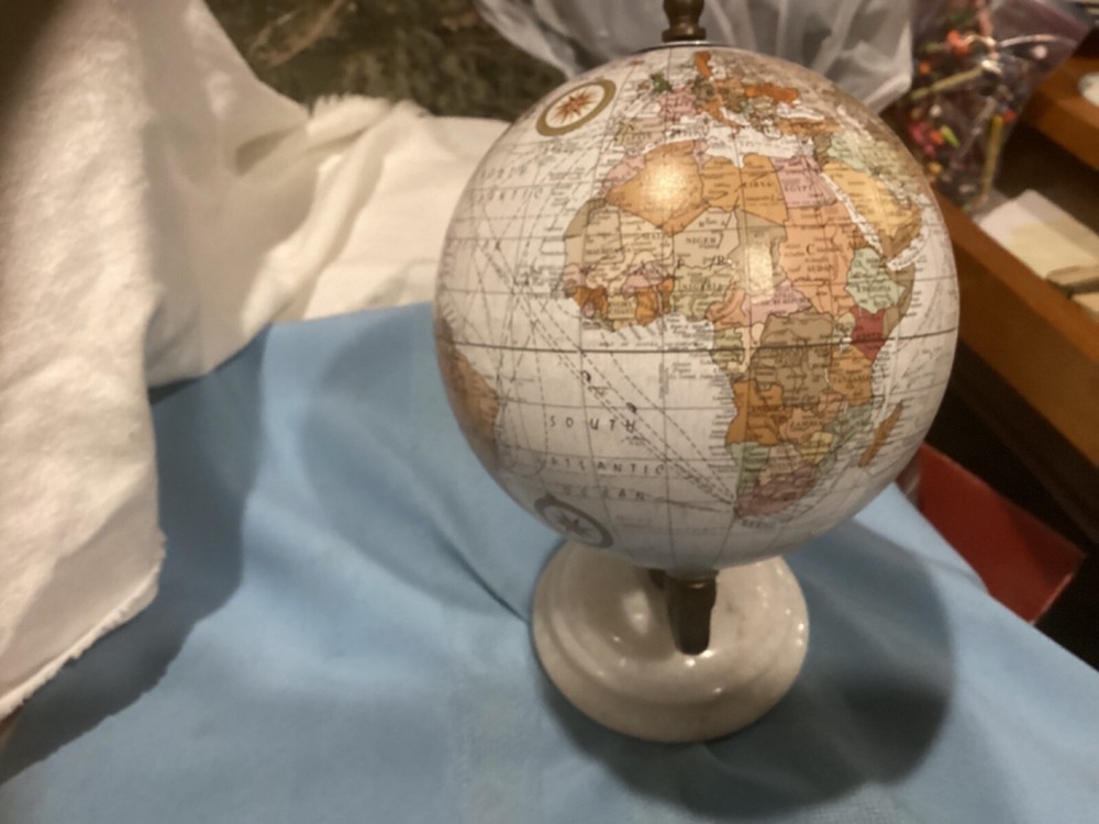 New White Marble Base Desk Globe
