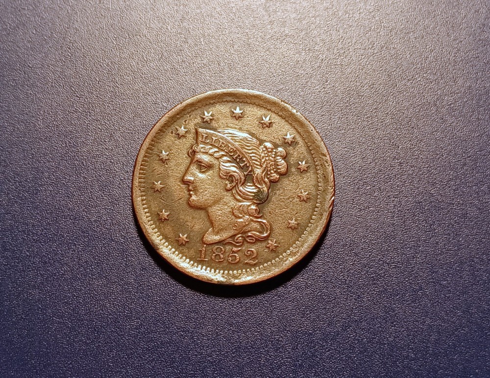 AU 1852 Braided Hair Large Cent