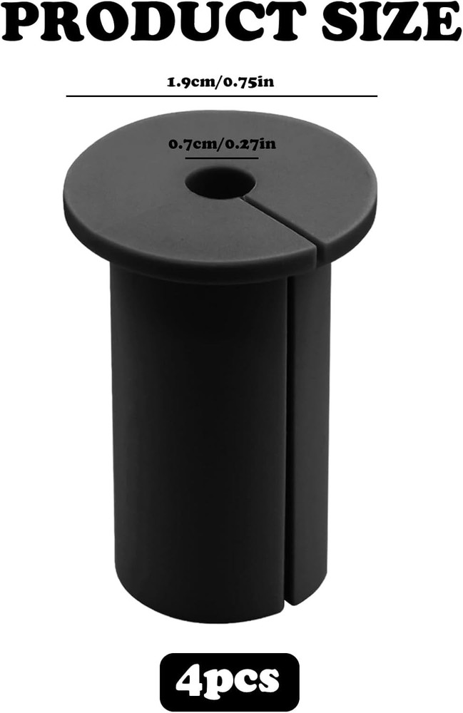 4Pcs Wall Cable Pass Through Grommets, Silicone Grommets Black