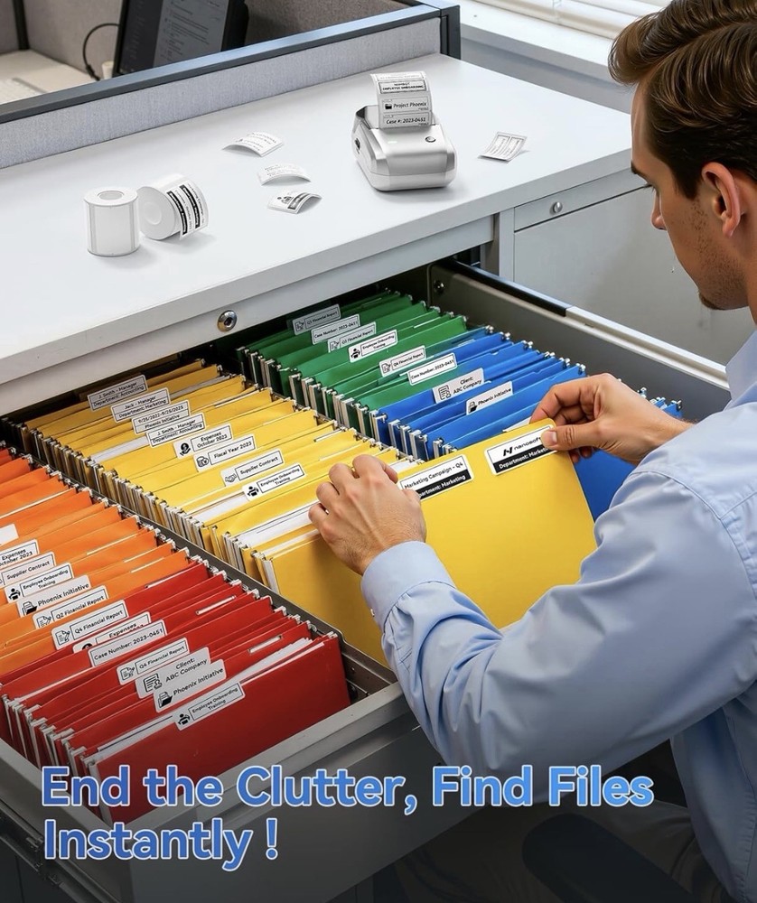 NIIMBOT B1 Label Maker Machine with Tape Portable Bluetooth Thermal Printer Silv