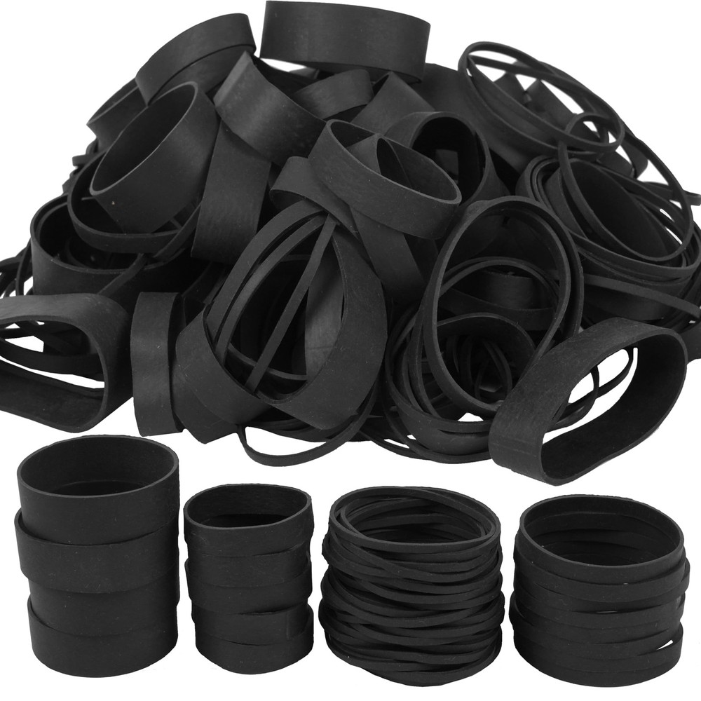 HAIDIBAO Rubber Bands Assorted Sizes Black Elastic Tactical