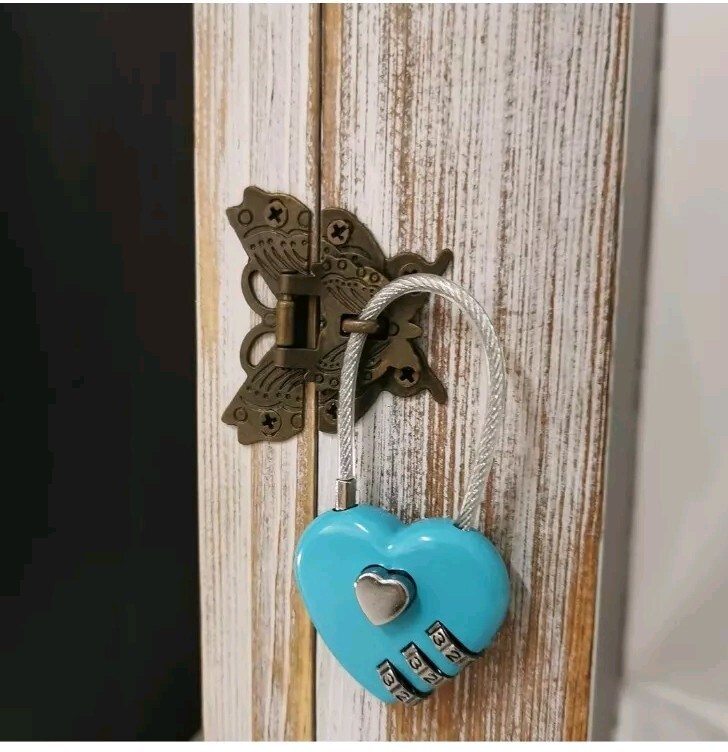 Heart Shaped Combo Padlock - 2 Locks - Lake Blue