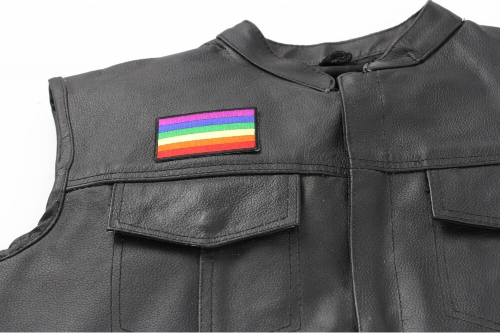 Embroidered Patch, Rainbow Flag LGBTQ Patch, 3" x 2" (7.6 cm x 5.1 cm)