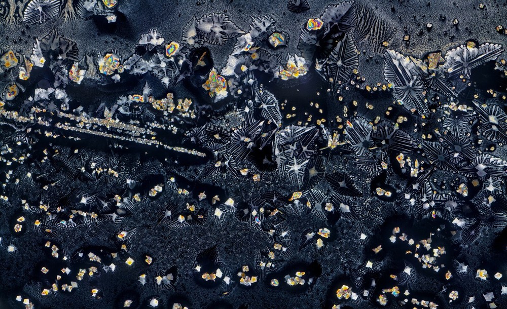 Microscope slide for polarized light, Hydrogen Potassium Pthalate