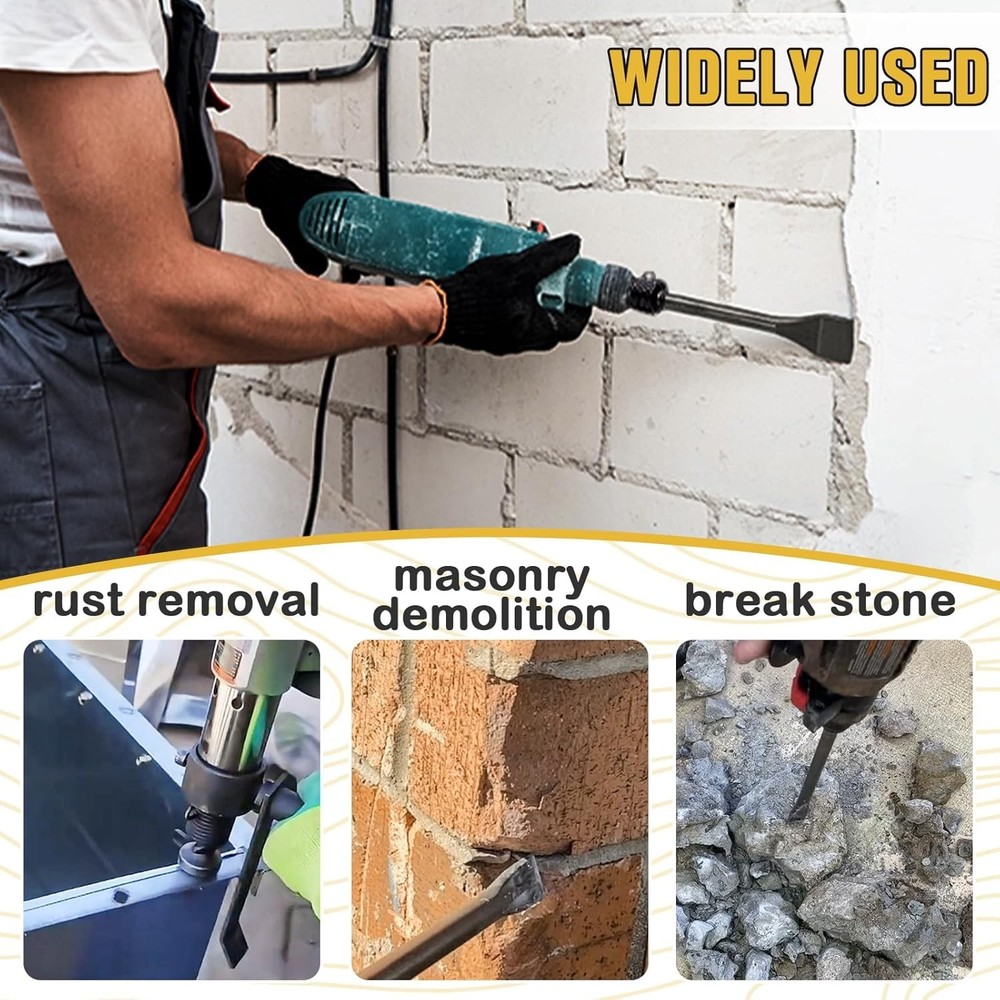 Air Hammer Bits Set 9pcs Pneumatic Hammer Chisel Bits Air Chisel Bits Air Hammer