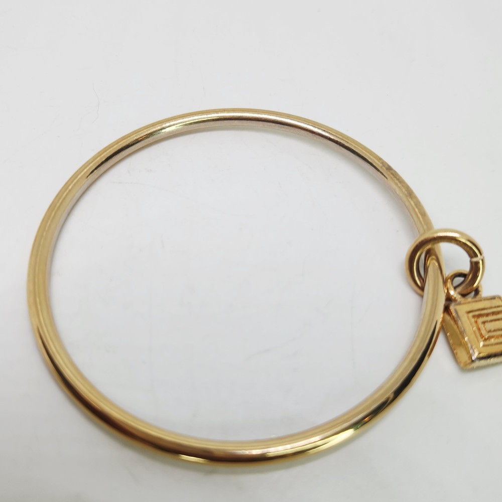 Vintage Givenchy Minimalist Charm Gold Tone Bracelet Bangle Layer Stack 8" Class
