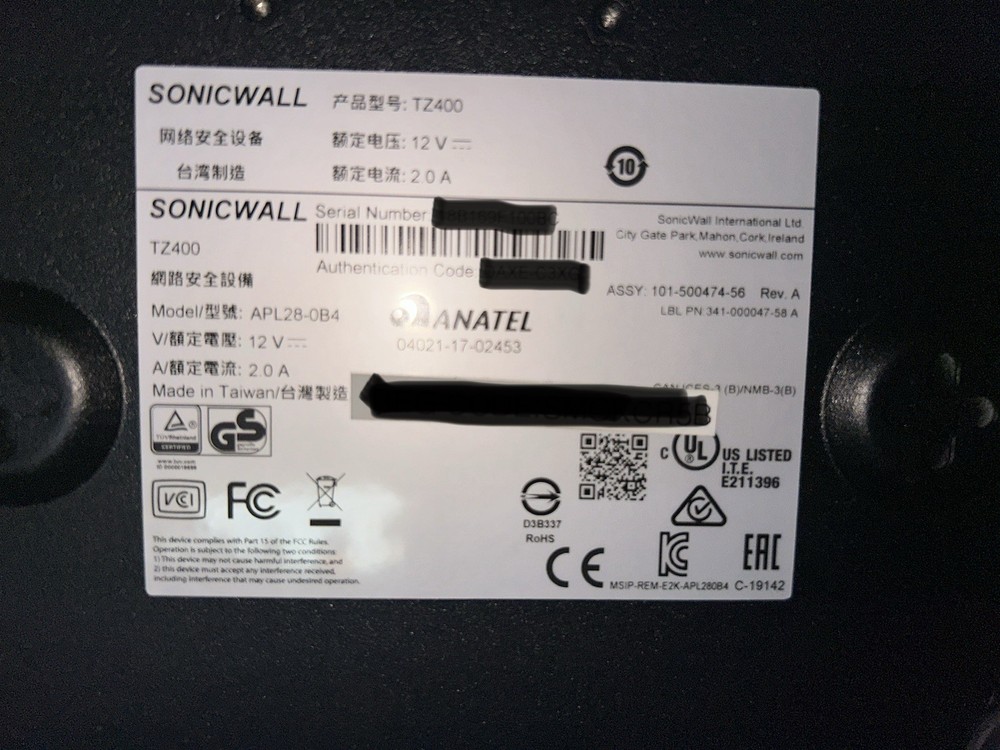 SonicWall TZ400 Network Security/Firewall Appliance SERIAL READY TO TRANSFER 2