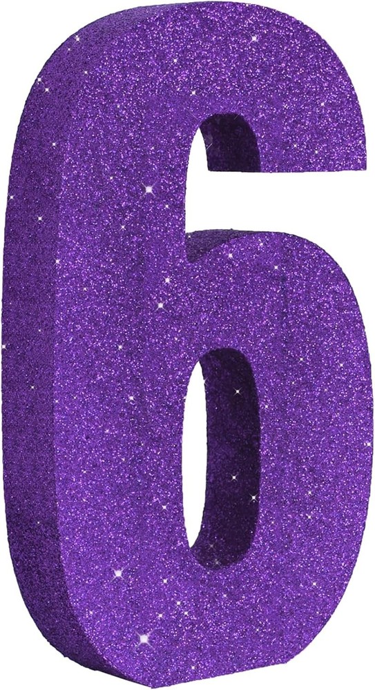 7.8 Inch Purple Glitter Number