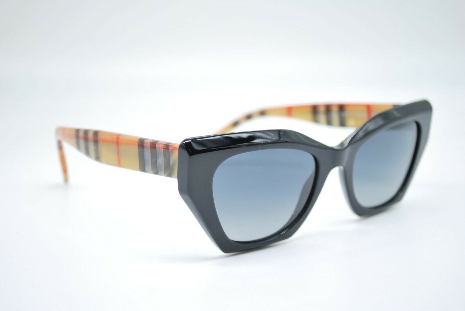 NEW BURBERRY B 4299 3757/T3 BLACK GREY POLARIZED AUTHENTIC SUNGLASSES 52-20