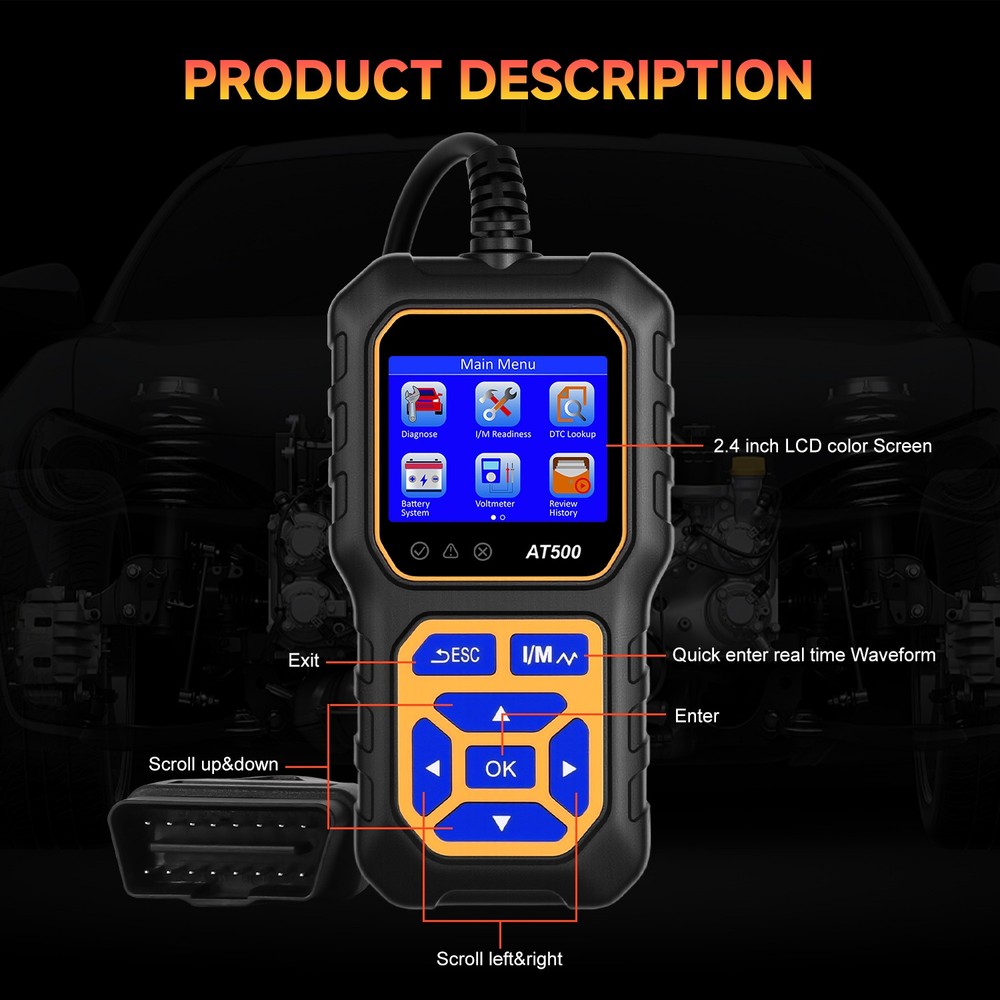 Car Diagnostic Scanner Code Reader Engine Tool Fault for OBD II Protocol 996-UP