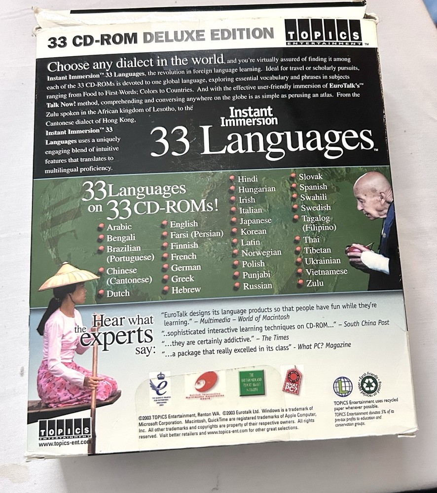 Instant Immersion 33 Languages CD-ROM Set – 33 Disc Complete Set – Pre-Owned