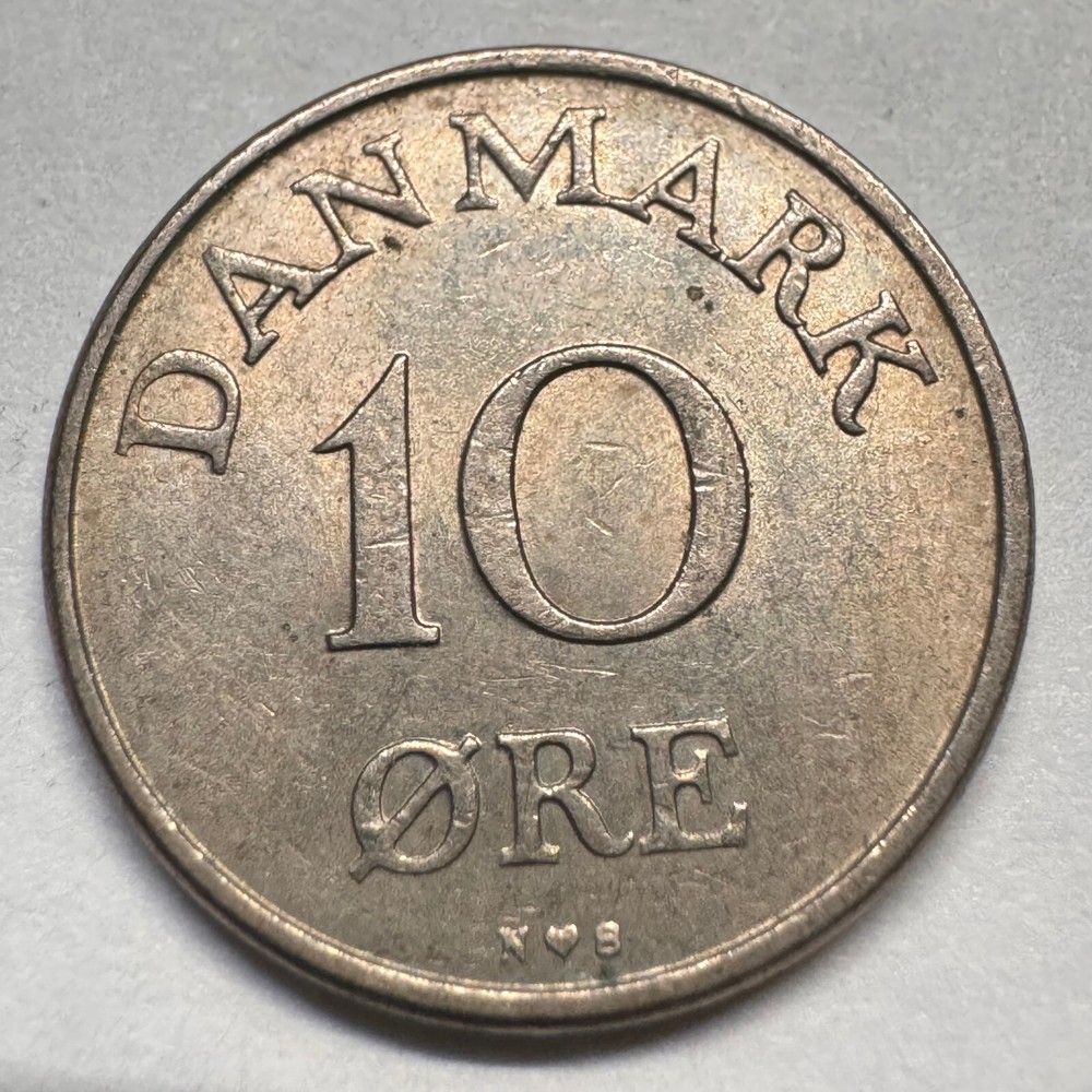 1955 Denmark 10 Ore - Beautiful Coin - #A-059-B