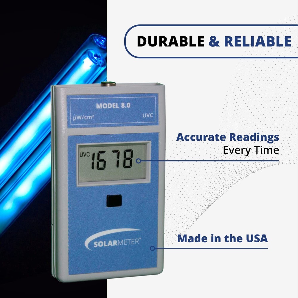 Solarmeter Model 8.0 UVC Lamp Meter, Handheld Digital UV Light Meter Radiomet...
