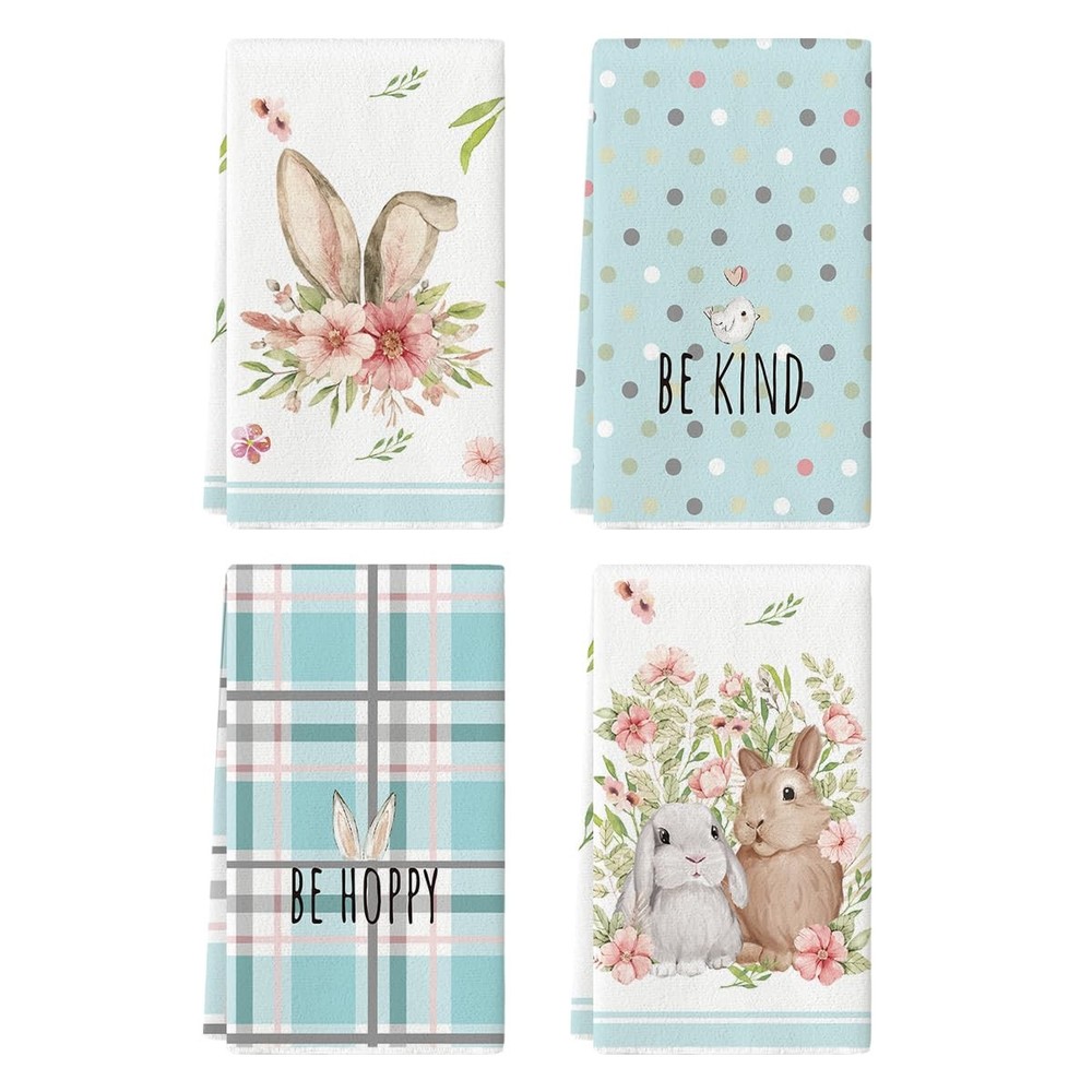 Artoid Mode Light Blue Stripe Polka dots Rabbit Bunny Easter 18" x 26",