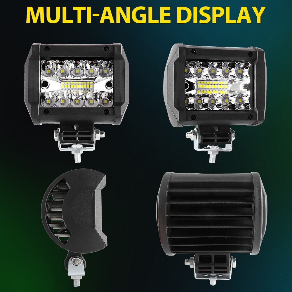 Pair 4" 30000LM LED Work Light Bar Spot Pods Fog Lamp Offroad Driving Truck ATV