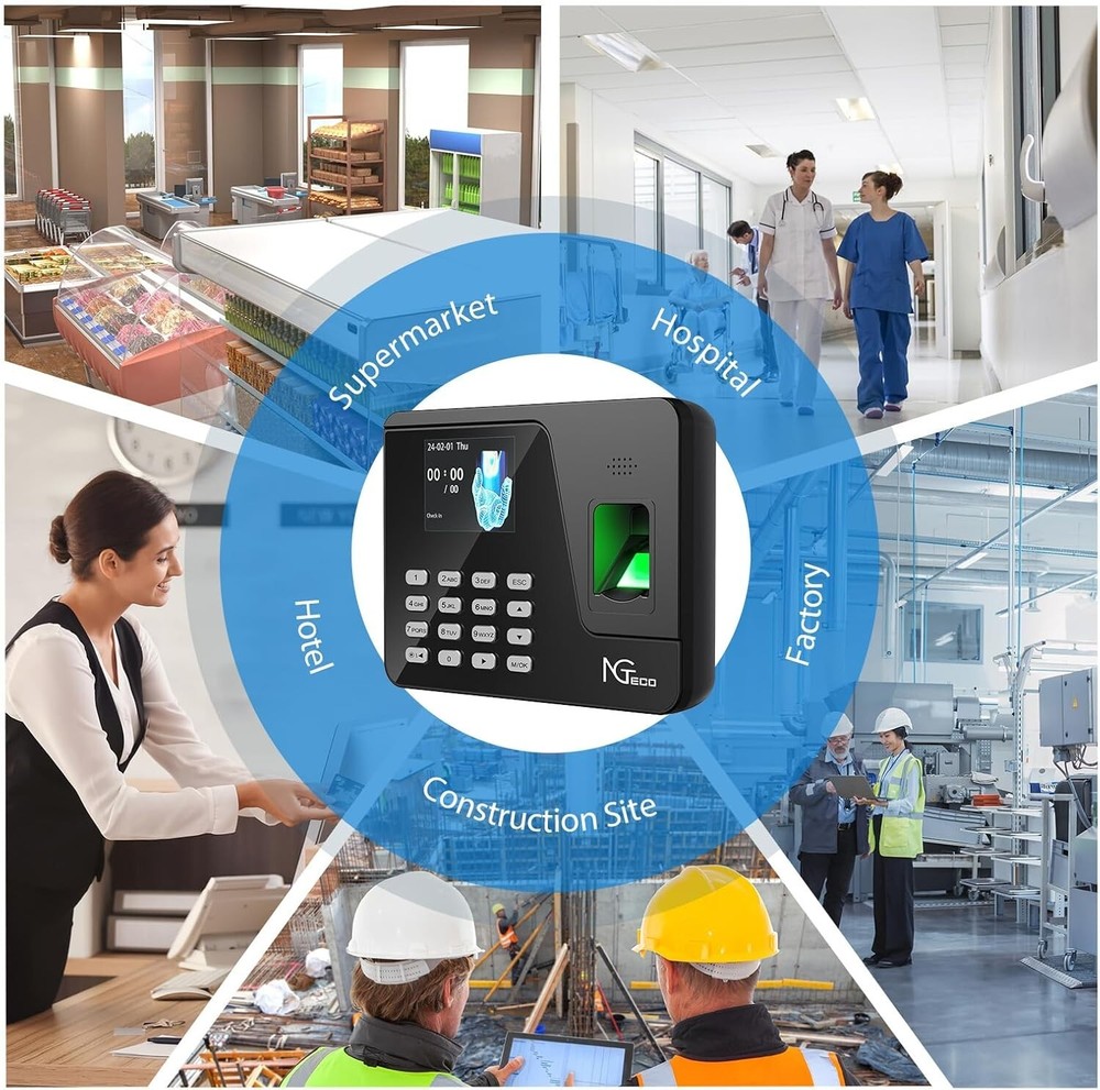 NGTeco AS10-B Standalone Time Clock Automatic Punch In Office Machine