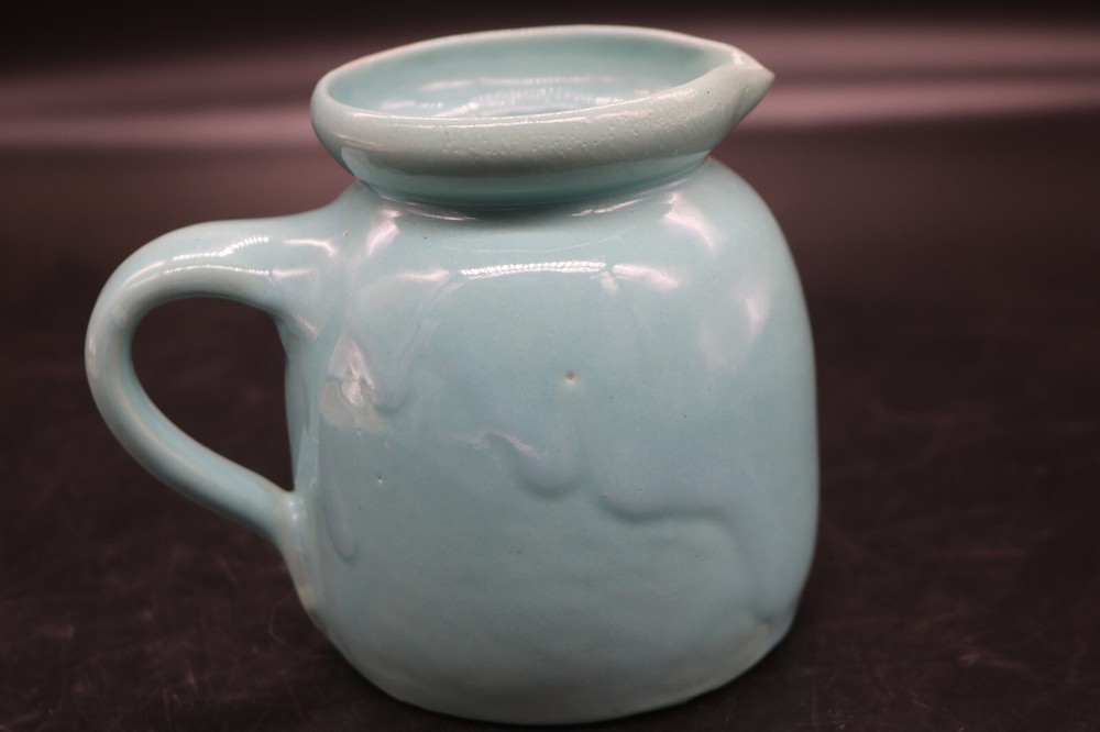 Small Pottery Pitcher-Drip Glaze-Turquoise