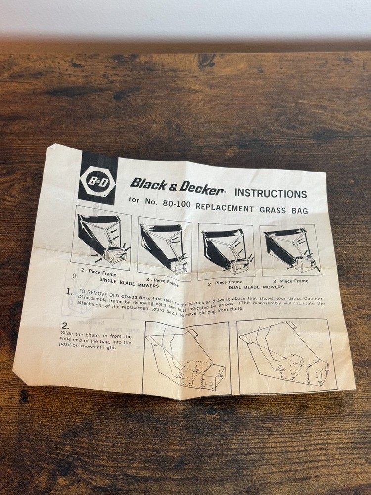 Black and Decker No.80-100 Replacement Grass Bag