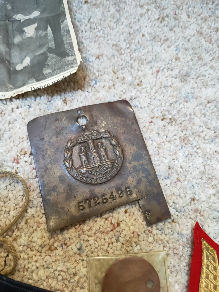 Circa WWII Brass Dorset Shire Soldiers Brass Bed/Duty Plate And Other Bits