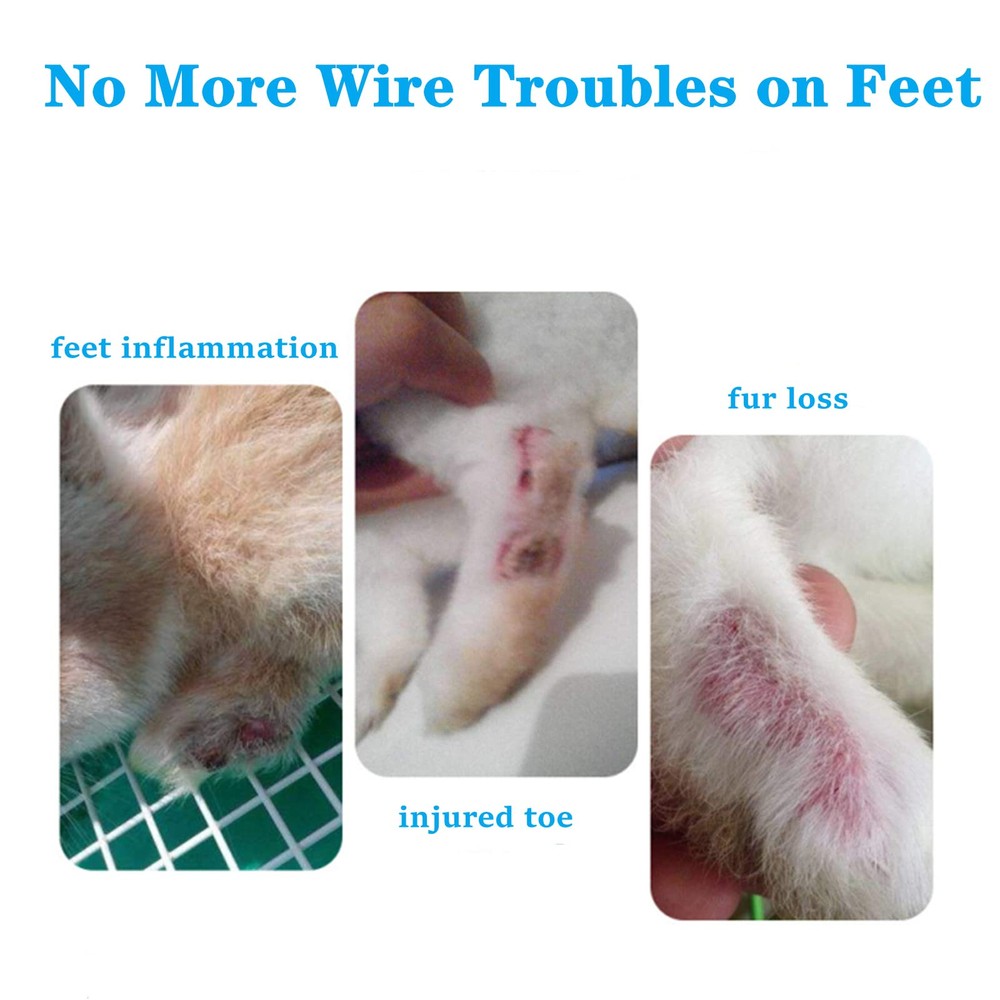 12 Pack Plastic Rabbit Cage Mat, Durable Rabbit Floor Mat with Snap Joint, Fo...