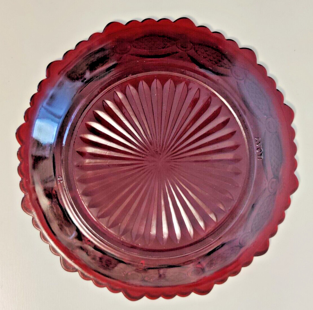 Avon Ruby Red Cape Cod Glassware 1876 7.5" Salad / Dessert Plate