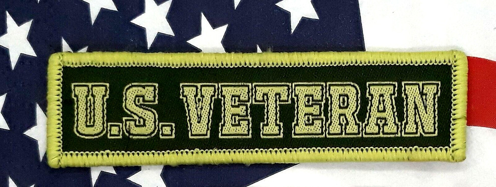 U.S. Veteran - Morale Patch Subdued Green Hook & Loop Application 3"x 1"