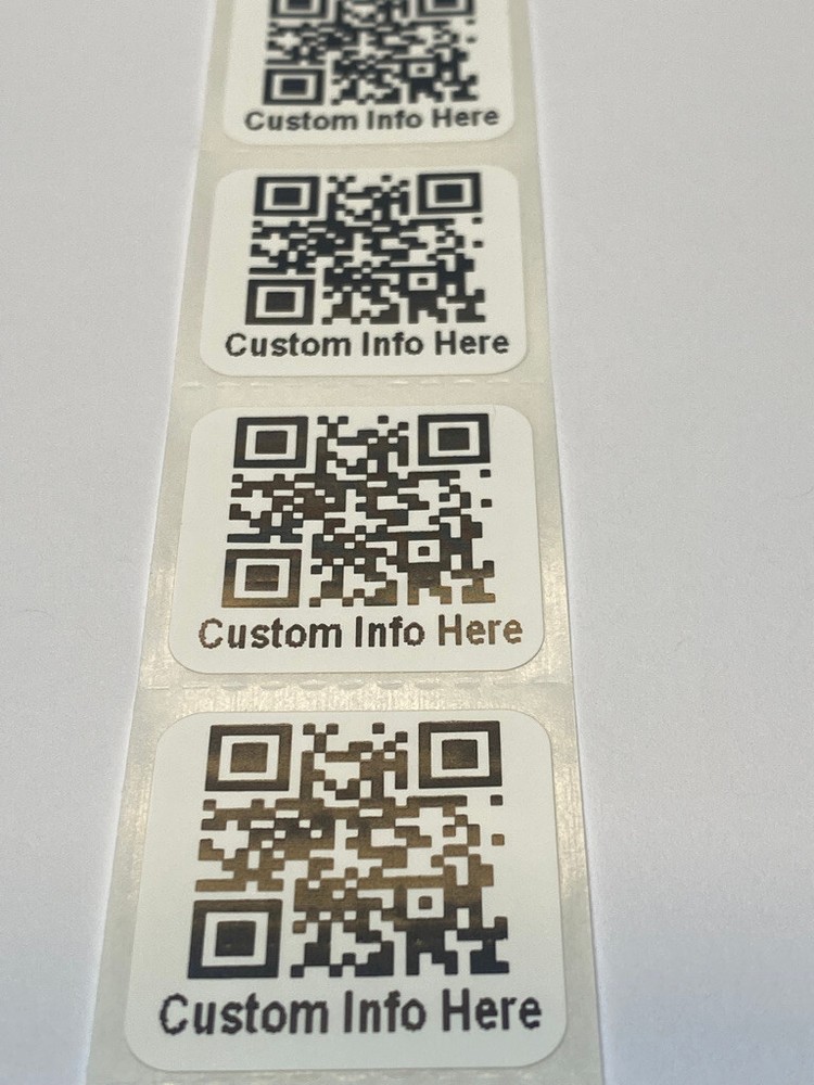 [QTY 200] CUSTOM PRINTED QR CODE LABELS -1 INCH SQUARE-DURABLE POLYPROPYLENE