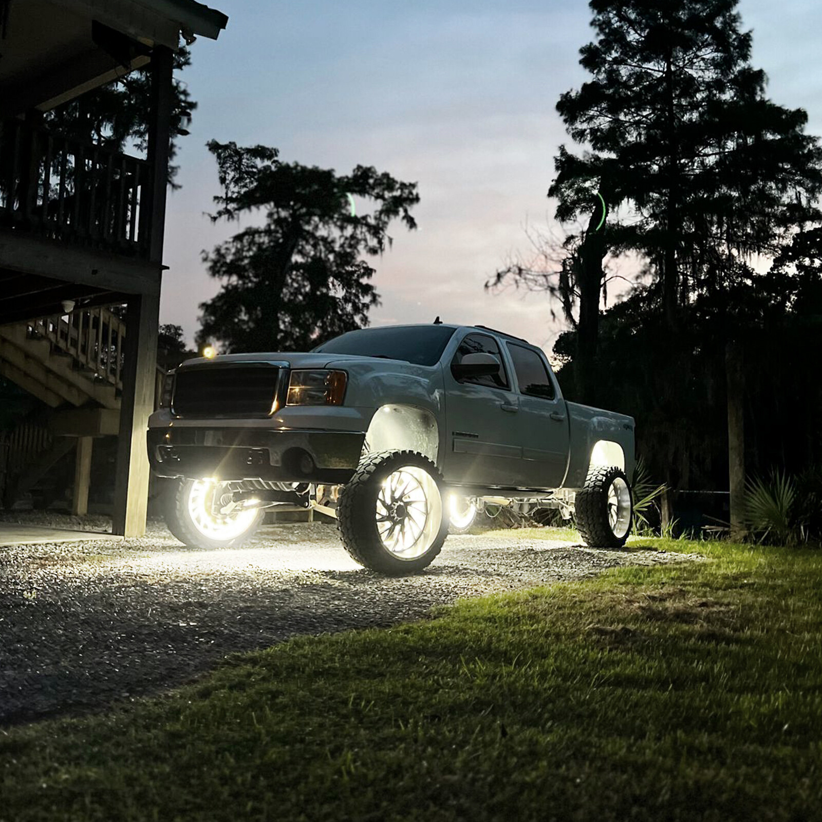 4Pcs 300W 17" Inch 5-Row Pure White LED Wheel Lights Car Rim Lights 6000K Bright