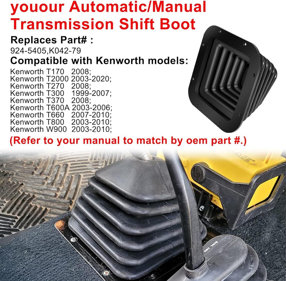 924-5405 Automatic/Manual Transmission Shift Boot Compatible with Kenworth Model
