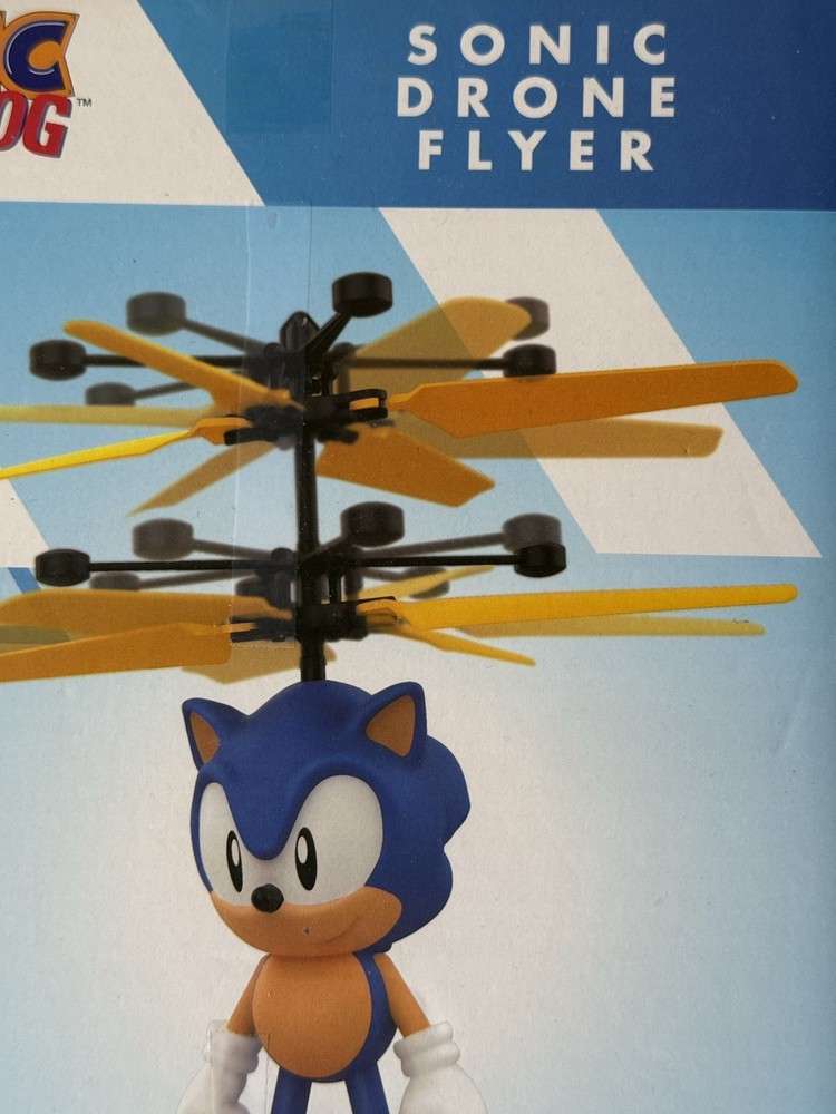 Sonic the Hedgehog Heli-Drone Flyer with Remote Control & Hand Sensor - New