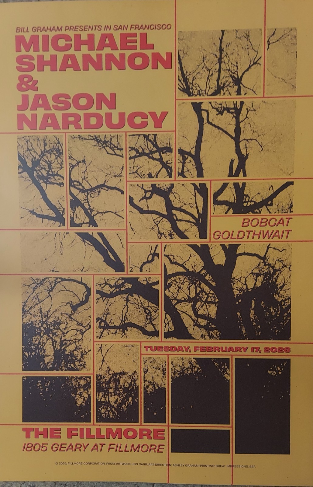 MINT  MICHAEL SHANNON JASON NARDUCY BOBCAT GOLDTHWAIT Fillmore Poster 2026 REM