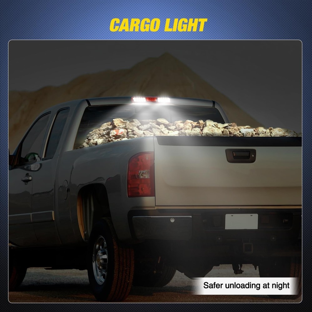 Third Brake Light Tail High Mount 3Rd Stop Cargo Reverse LED Lights Red Shell fo