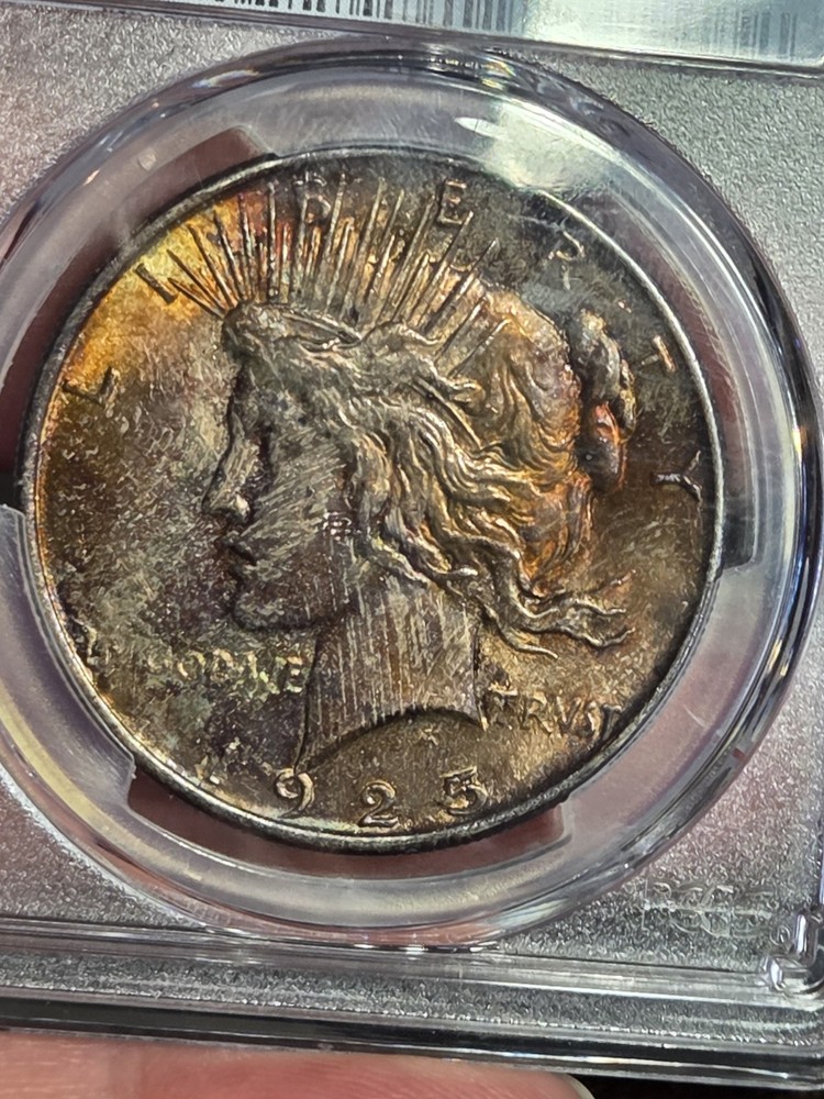 1925 $1 Peace Dollar PCGS MS63 Toned