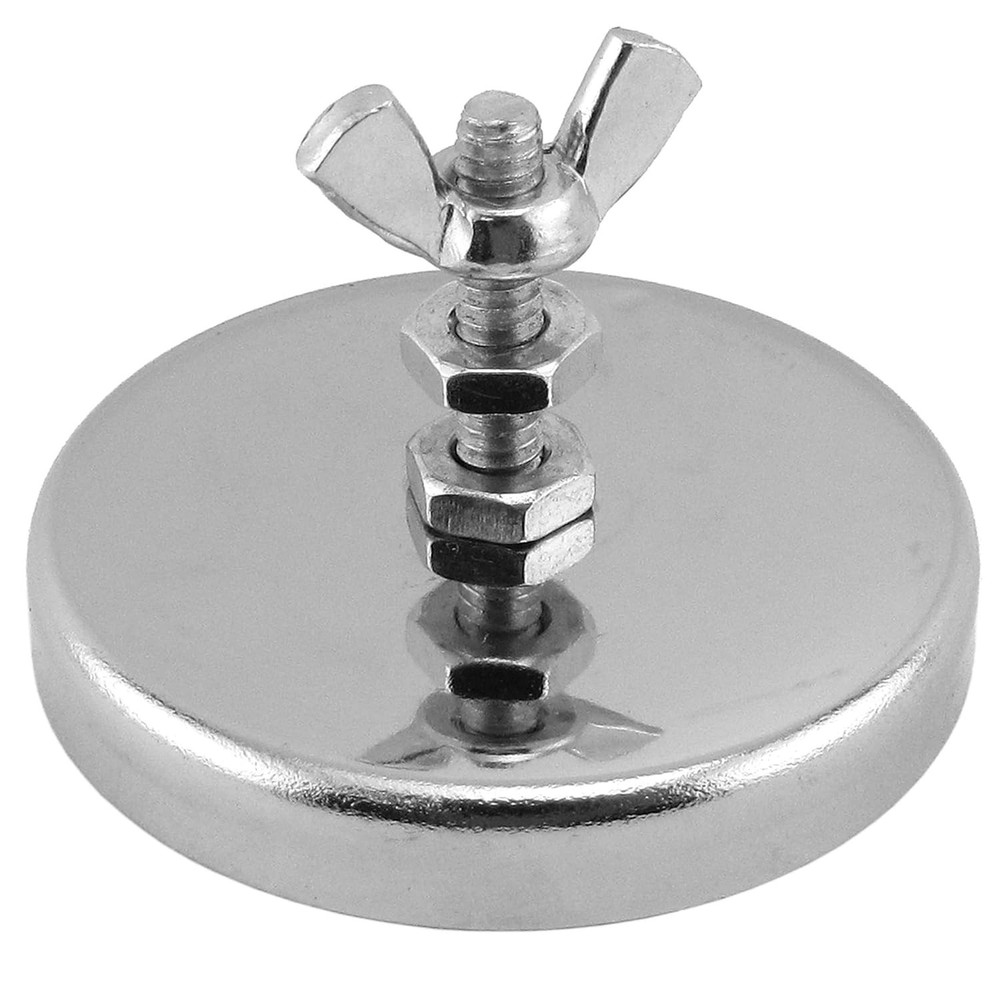 Master Magnetics Ceramic round Base Magnet with Bolt and Nuts - 2.04" Diameter,