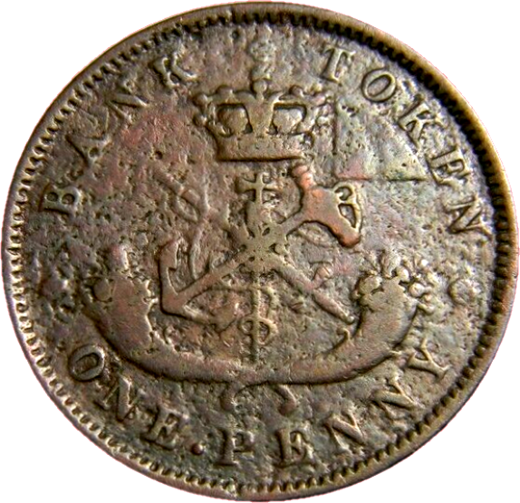 Canada 1854 One Penny Token (02343)