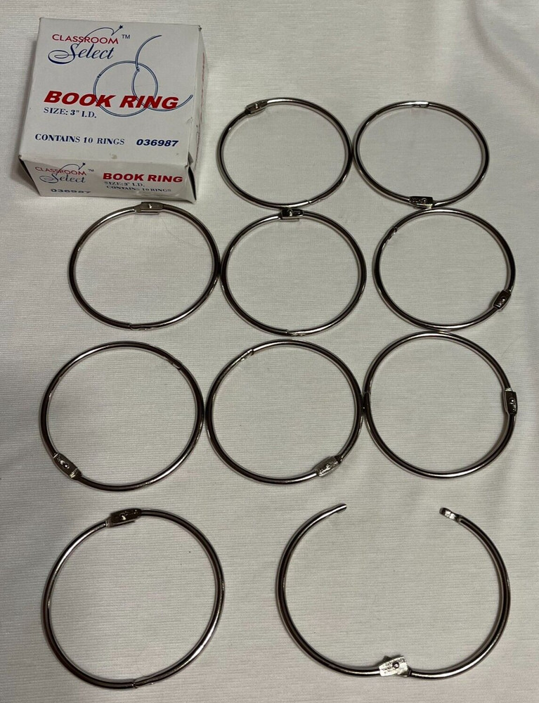 3 Inch Book Rings Classroom Select 10 Count