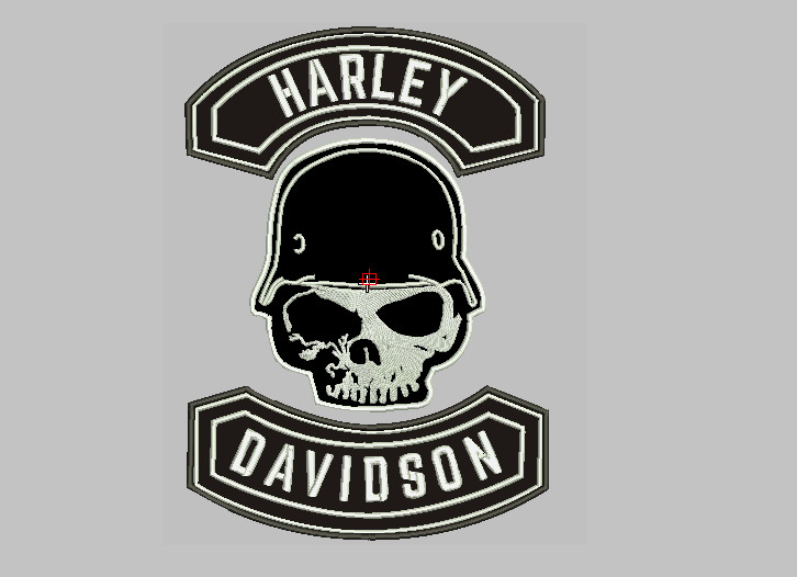BACK PATCH Harley Davidson Skull  3 Patch kit   13 x 18.5 inches